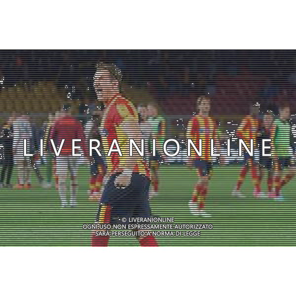 Federico Baschirotto (US Lecce) celebrates the victory during the Italian soccer Serie A match US Lecce vs Udinese Calcio on April 28, 2023 at Via del Mare Stadium in Lecce, Italy. Photo by Emmanuele Mastrodonato/ag. Aldo Liverani sas/ AGENZIA ALDO LIVERANI SAS