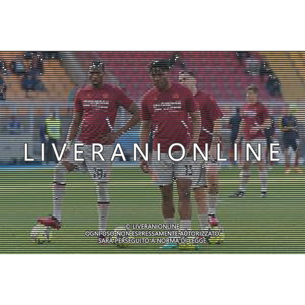 Players of Udinese Calcio warm up during the Italian soccer Serie A match US Lecce vs Udinese Calcio on April 28, 2023 at Via del Mare Stadium in Lecce, Italy. Photo by Emmanuele Mastrodonato/ag. Aldo Liverani sas/ AGENZIA ALDO LIVERANI SAS