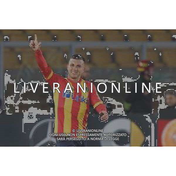 Gabriel Strefezza (US Lecce) celebrates after scoring a goal during the Italian soccer Serie A match US Lecce vs Udinese Calcio on April 28, 2023 at Via del Mare Stadium in Lecce, Italy. Photo by Emmanuele Mastrodonato/ag. Aldo Liverani sas/ AGENZIA ALDO LIVERANI SAS