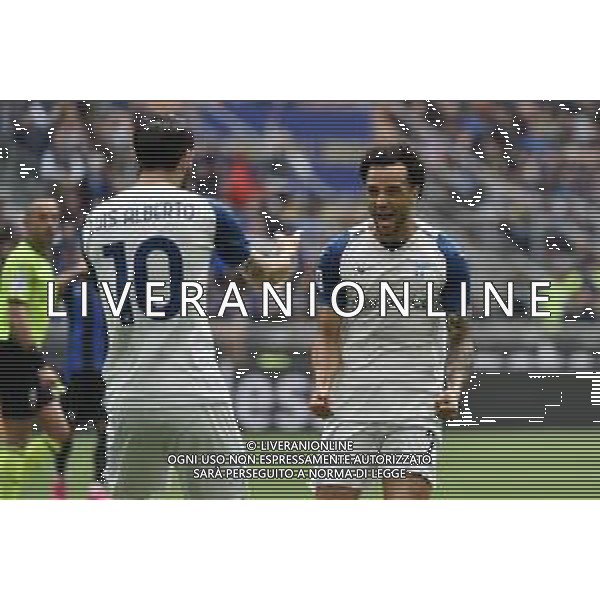 Luis Alberto Romero Alconchel (Lazio) SX e Felipe Anderson Pereira Gomes (Lazio) DX esultano dopo il gol dell\'1 a 0 Inter vs Lazio Milano 30-04-2023 Stadio Giuseppe Meazza - San Siro Campionato Serie A TIM - 32a giornata foto Roberto Garavaglia/ag. Aldo Liverani sas / AGENZIA ALDO LIVERANI SAS