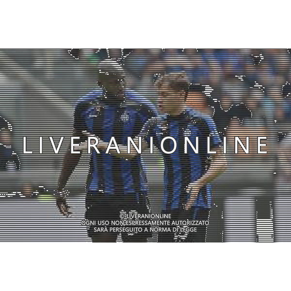 Romelu Lukaku (Inter) SX e Nicolo\' Barella (Inter) DX Inter vs Lazio Milano 30-04-2023 Stadio Giuseppe Meazza - San Siro Campionato Serie A TIM - 32a giornata foto Roberto Garavaglia/ag. Aldo Liverani sas/ AGENZIA ALDO LIVERANI SAS