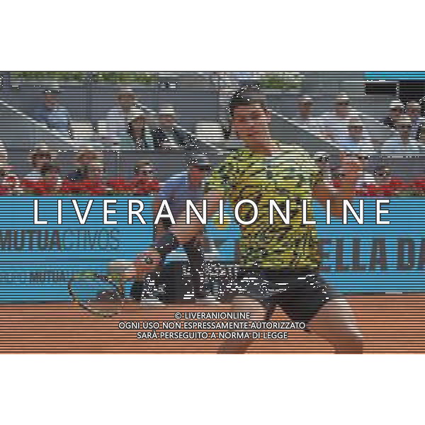 Mutua Madrid Open Carlos Alcaraz during his match against on Alexander Zverev of the Mutua Madrid Open at La Caja Magica on 2st May, 2023 in Madrid, ©Andrea Rosito / AGENZIA ALDO LIVERANI SAS