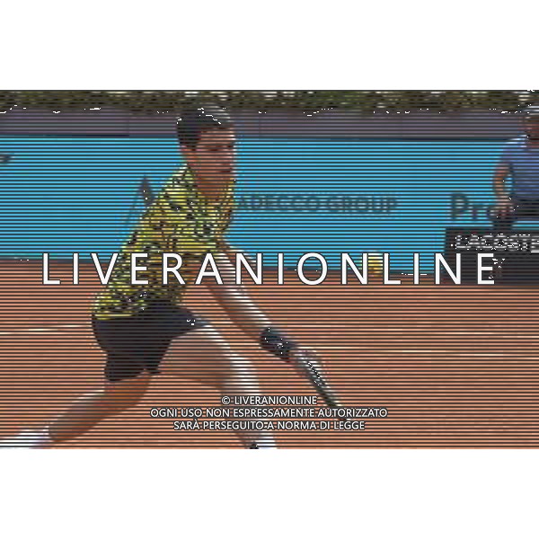 Mutua Madrid Open Carlos Alcaraz during his match against on Alexander Zverev of the Mutua Madrid Open at La Caja Magica on 2st May, 2023 in Madrid, ©Andrea Rosito / AGENZIA ALDO LIVERANI SAS