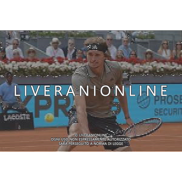 Mutua Madrid Open Alexander Zverev during his match against on Carlos Alcaraz of the Mutua Madrid Open at La Caja Magica on 2st May, 2023 in Madrid, ©Andrea Rosito / AGENZIA ALDO LIVERANI SAS