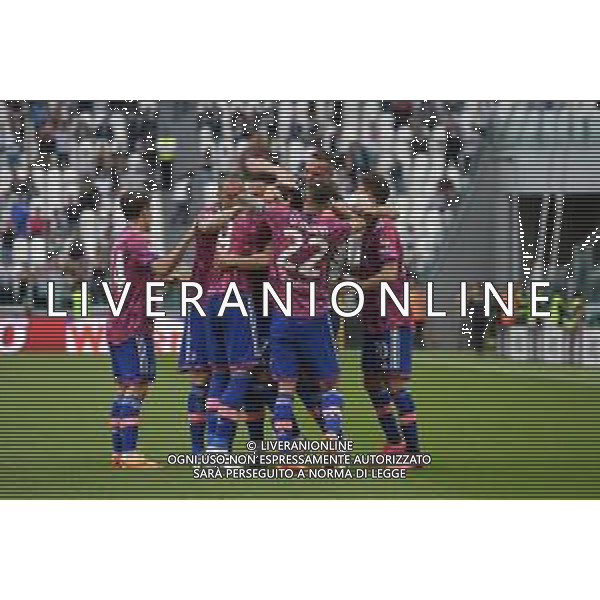 Torino 03.05.2023 Allianz Stadium Juventus vs Lecce Campionato Calcio Serie A TIM 2022/2023 33a giornata Nella foto: esultanza dusan vlahovic e filip kostic dopo il gol ©Viganti / AGENZIA ALDO LIVERANI SAS