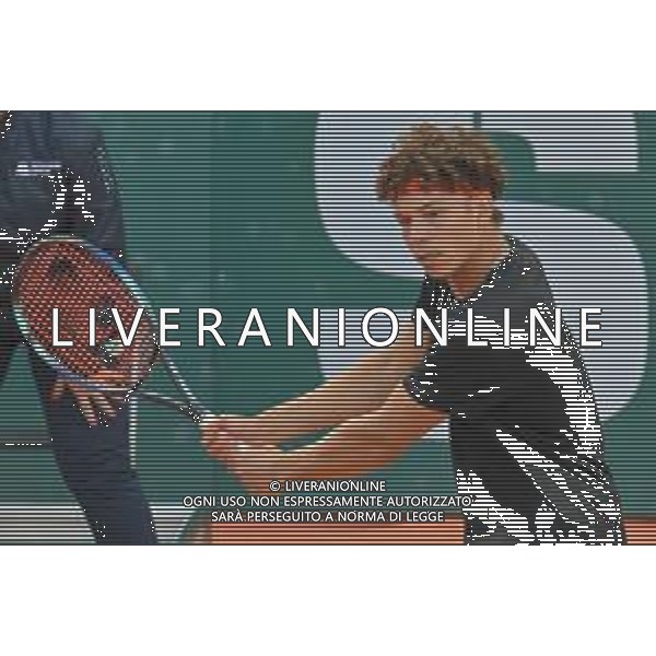 6-5-2023. Semifinali del singolo, torneo internazionale di tennis Sardegna Open Challenger 173, presso Tennis club Monte Urpinu, Cagliari. Laslo Djere (Serbia) contro Ben Shelton (USA). Foto Salvatore Moi/Aldo Liverani s.a.s. Nella foto: Ben Shelton (USA)