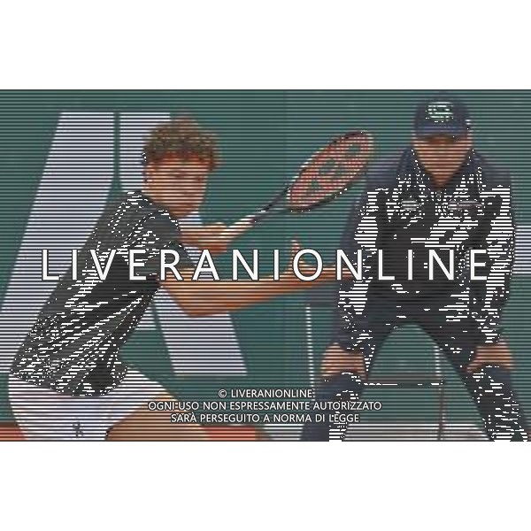 6-5-2023. Semifinali del singolo, torneo internazionale di tennis Sardegna Open Challenger 173, presso Tennis club Monte Urpinu, Cagliari. Laslo Djere (Serbia) contro Ben Shelton (USA). Foto Salvatore Moi/Aldo Liverani s.a.s. Nella foto: Ben Shelton (USA)