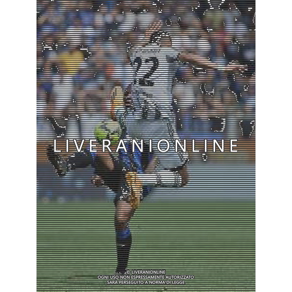 Brandon Soppy (Atalanta) e Angel Fabian Di Maria (Juventus) Atalanta vs Juventus Bergamo 24-04-2023 Gewiss Stadium - Stadio Atleti Azzurri d\'Italia Campionato Serie A TIM - 34a giornata foto Roberto Garavaglia/ag. Aldo Liverani sas / AGENZIA ALDO LIVERANI SAS