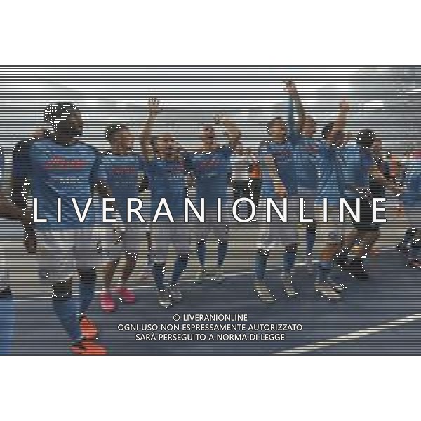 Napoli vs Fiorentina 34a giornata Campionato Calcio Serie A TIM 07.05.2023 Nella foto ESULTANZA A FINE GARA - FESTEGGIAMENTI DEI GIOCATORI DEL NAPOLI CAMPIONI D\'ITALIA PER LA VITTORIA DEL TERZO SCUDETTO Foto Mosca / AGENZIA ALDO LIVERANI SAS