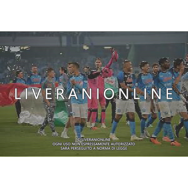 Napoli vs Fiorentina 34a giornata Campionato Calcio Serie A TIM 07.05.2023 Nella foto ESULTANZA A FINE GARA - FESTEGGIAMENTI DEI GIOCATORI DEL NAPOLI CAMPIONI D\'ITALIA PER LA VITTORIA DEL TERZO SCUDETTO Foto Mosca / AGENZIA ALDO LIVERANI SAS
