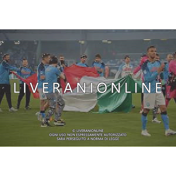 Napoli vs Fiorentina 34a giornata Campionato Calcio Serie A TIM 07.05.2023 Nella foto ESULTANZA A FINE GARA - FESTEGGIAMENTI DEI GIOCATORI DEL NAPOLI CAMPIONI D\'ITALIA PER LA VITTORIA DEL TERZO SCUDETTO Foto Mosca / AGENZIA ALDO LIVERANI SAS