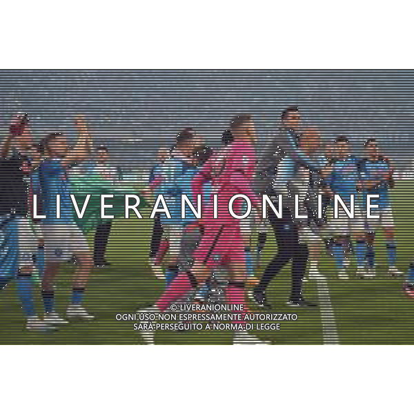 Napoli vs Fiorentina 34a giornata Campionato Calcio Serie A TIM 07.05.2023 Nella foto ESULTANZA A FINE GARA - FESTEGGIAMENTI DEI GIOCATORI DEL NAPOLI CAMPIONI D\'ITALIA PER LA VITTORIA DEL TERZO SCUDETTO Foto Mosca / AGENZIA ALDO LIVERANI SAS