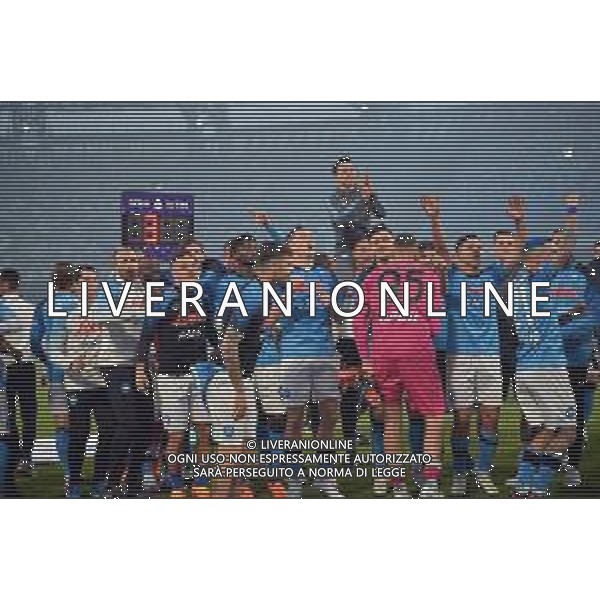 Napoli vs Fiorentina 34a giornata Campionato Calcio Serie A TIM 07.05.2023 Nella foto ESULTANZA A FINE GARA - FESTEGGIAMENTI DEI GIOCATORI DEL NAPOLI CAMPIONI D\'ITALIA PER LA VITTORIA DEL TERZO SCUDETTO Foto Mosca / AGENZIA ALDO LIVERANI SAS