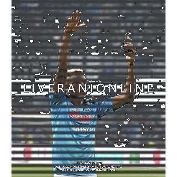 Napoli vs Fiorentina 34a giornata Campionato Calcio Serie A TIM 07.05.2023 Nella foto ESULTANZA A FINE GARA - FESTEGGIAMENTI DEI GIOCATORI DEL NAPOLI CAMPIONI D\'ITALIA PER LA VITTORIA DEL TERZO SCUDETTO - Victor Osimhen Foto Mosca / AGENZIA ALDO LIVERANI SAS