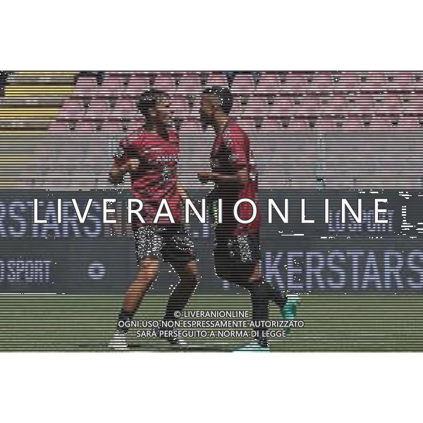 06-05-2023 REGGIO CALABRIA STADIO ORESTE GRANILLO CAMPIONATO NAZIONALE CALCIO SERIE B REGGINA VS COMO NELLA FOTO ESULTANZA REGGINA PRIMO GOAL DAVID STRELEC CON RIGOBERTO RIVAS ©PASQUALE GARREFFA / AGENZIA ALDO LIVERANI SAS