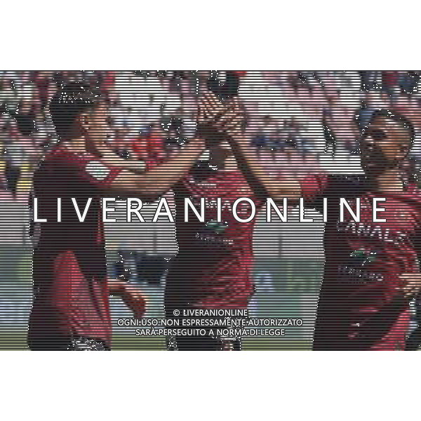 06-05-2023 REGGIO CALABRIA STADIO ORESTE GRANILLO CAMPIONATO NAZIONALE CALCIO SERIE B REGGINA VS COMO NELLA FOTO ESULTANZA REGGINA SECONDO GOAL DI DAVID STRELEC CON RIGOBERTO RIVAS ©PASQUALE GARREFFA / AGENZIA ALDO LIVERANI SAS