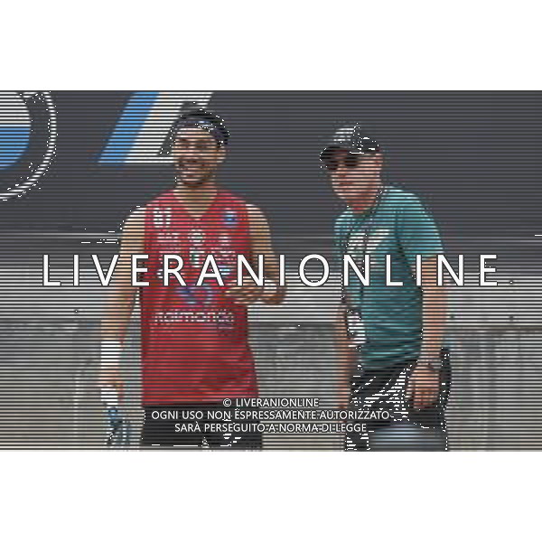 Internazionali D\'Italia 2023 Roma Foro Italico 9 Maggio 2023 In foto: Fabio Fognini e Corrado Barazzutti FOTO ANDREA ROSITO-AG ALDO LIVERANI SAS