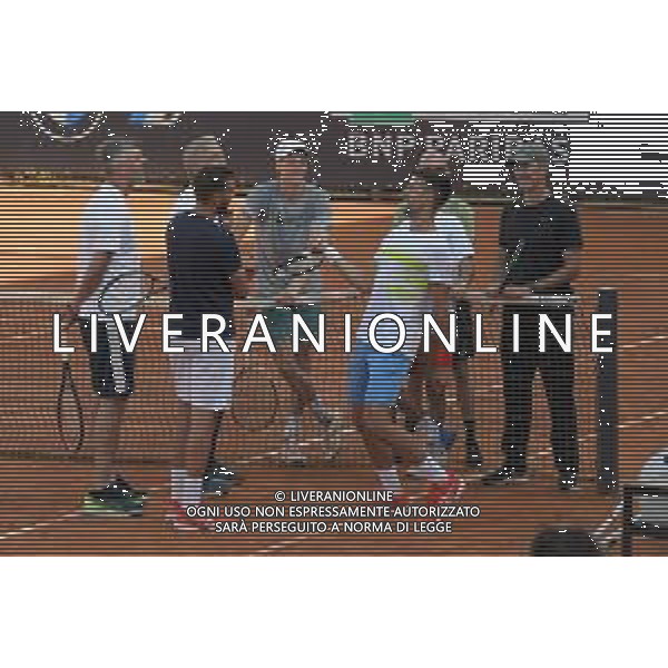 Internazionali D\'Italia 2023 Roma Foro Italico 9 Maggio 2023 In foto: Djokovic e Sinner staff scherzano foto andrea rosito-ag aldo liverani sas