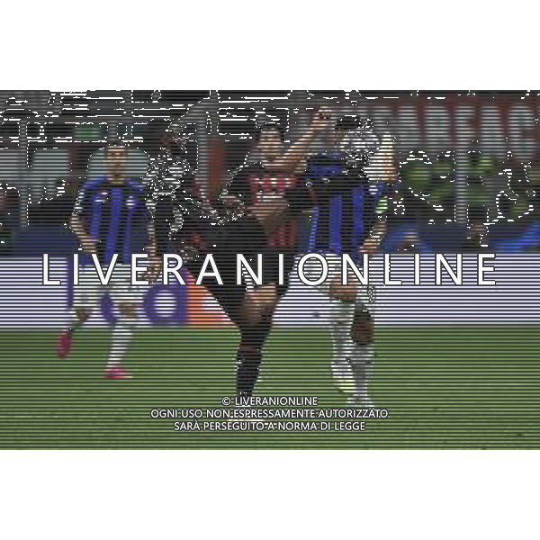 Fikayo Tomori (Milan) e Lautaro Martinez (Inter) Milan vs Inter Milano 10-05-2023 Stadio Giuseppe Meazza - San Siro UEFA Champions League semifinale - gara di andata foto Roberto Garavaglia/ag. Aldo Liverani sas / AGENZIA ALDO LIVERANI SAS