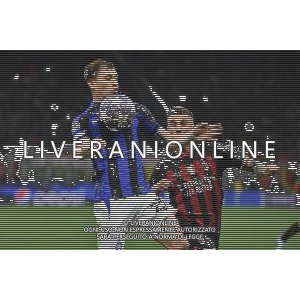 Nicolo\' Barella (Inter) e Rade Krunic (Milan) Milan vs Inter Milano 10-05-2023 Stadio Giuseppe Meazza - San Siro UEFA Champions League semifinale - gara di andata foto Roberto Garavaglia/ag. Aldo Liverani sas / AGENZIA ALDO LIVERANI SAS