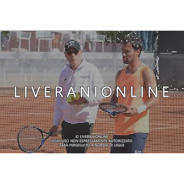 Internazionali D\'Italia 2023 Roma Foro Italico 12 Maggio 2023 In foto: Corrado Barazzutti e Fabio Fognini FOTO ANDREA ROSITO-AG ALDO LIVERANI SAS
