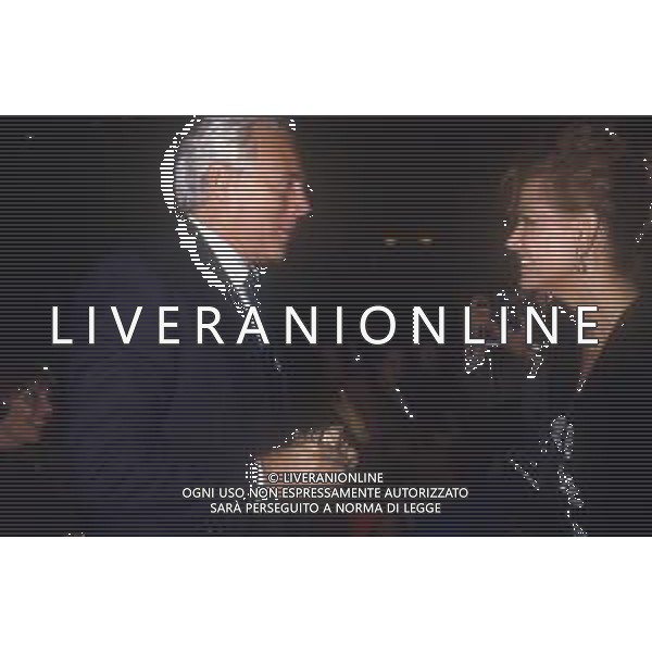 RETROSPETTIVA GIORGIO ARMANI STILISTA NELLA FOTO GIORGIO ARMANI CON CLAUDIA CARDINALE AG ALDO LIVERANI SAS 