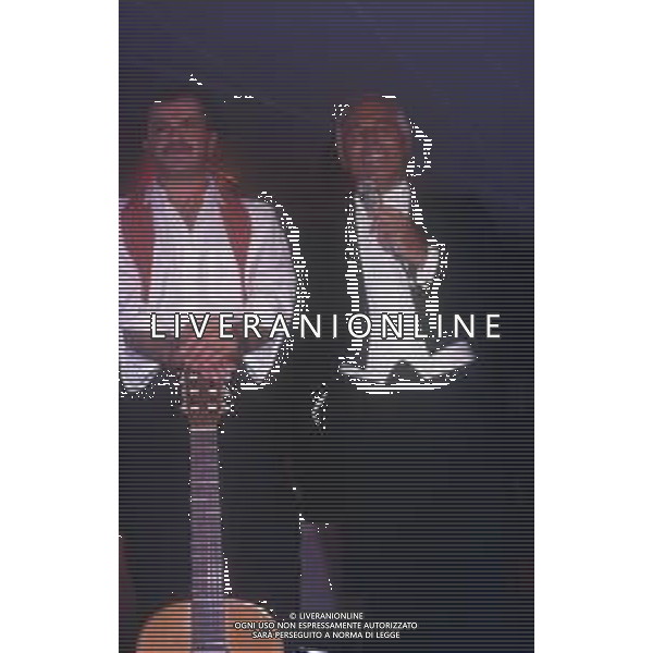 RETROSPETTIVA GIORGIO ARMANI STILISTA NELLA FOTO GIORGIO ARMANI CON FRANCO MOSCHINO AG ALDO LIVERANI SAS 