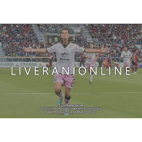 13-5-2023. Cagliari Calcio-Palermo Calcio. 37° giornata serie BKT 2022/2023, stadio Unipol Domus Cagliari. Foto Salvatore Moi/Aldo Liverani s.a.s. Nella foto: Gol ed esultanza in trasferta, del Palermo Calcio contro Cagliari Calcio allo stadio Unipol Domus di Cagliari. Segna: Jacopo Segre Palermo ©MOI SALVATORE / AGENZIA ALDO LIVERANI SAS