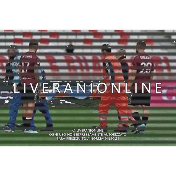 Infortunio Raffaele Pucino (SSC Bari) during the Italian soccer Serie B match SSC Bari vs Reggina 1914 on May 13, 2023 at the San Nicola stadium in Bari, Italy. Photo by Emmanuele Mastrodonato/ag. Aldo Liverani sas / AGENZIA ALDO LIVERANI SAS