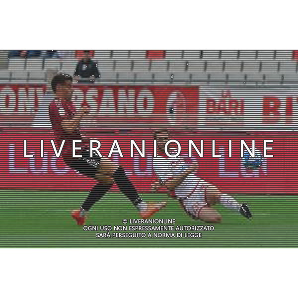 Giacomo Ricci (SSC Bari) and Niccolo\' Pierozzi (Reggina 1914) during the Italian soccer Serie B match SSC Bari vs Reggina 1914 on May 13, 2023 at the San Nicola stadium in Bari, Italy. Photo by Emmanuele Mastrodonato/ag. Aldo Liverani sas / AGENZIA ALDO LIVERANI SAS