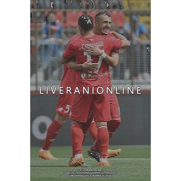TVRG Dany Mota Carvalho (Monza) e Gianluca Caprari (Monza) esultano dopo il gol dell\'1 a 0 Monza vs Napoli Monza14-05-2023 U-Power Stadium Campionato Serie A TIM - 35a giornata foto Roberto Garavaglia/ag. Aldo Liverani sas / AGENZIA ALDO LIVERANI SAS