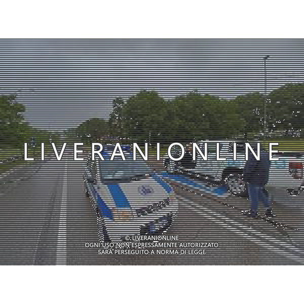 IMOLA 16-05-2023 LA POLIZIA MUNICIPALE E PROTEZIONE CIVILE CHIUDONO LE STRADE LUNGO IL FIUME SANTERNO PER LA PIENA DELL\'ACQUA E ALLAGAMENTI ©SANNA / AGENZIA ALDO LIVERANI SAS