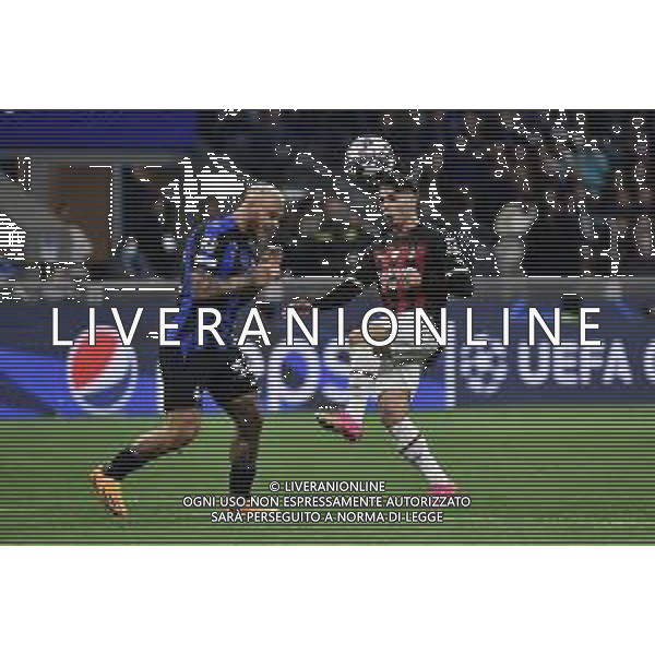 Federico Dimarco (Inter) e Brahim Diaz (Milan) Inter vs Milan Milano 16-05-2023 Stadio Giuseppe Meazza - San Siro UEFA Champions League semifinale - gara di ritorno foto Roberto Garavaglia/ag. Aldo Liverani sas/ AGENZIA ALDO LIVERANI SAS