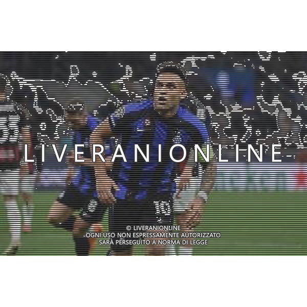 Lautaro Martinez (Inter) esulta dopo il gol dell\'1 a 0 Inter vs Milan Milano 16-05-2023 Stadio Giuseppe Meazza - San Siro UEFA Champions League semifinale - gara di ritorno foto Roberto Garavaglia/ag. Aldo Liverani sas/ AGENZIA ALDO LIVERANI SAS