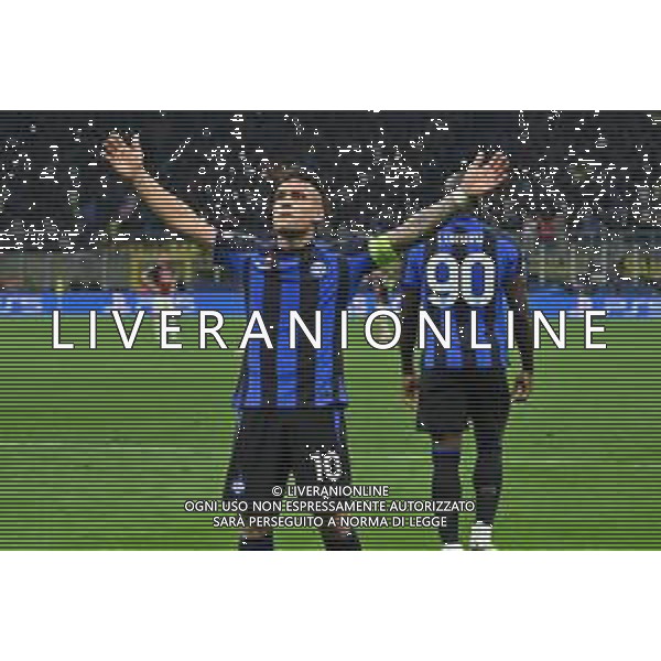 Lautaro Martinez (Inter) esulta dopo il gol dell\'1 a 0 Inter vs Milan Milano 16-05-2023 Stadio Giuseppe Meazza - San Siro UEFA Champions League semifinale - gara di ritorno foto Roberto Garavaglia/ag. Aldo Liverani sas/ AGENZIA ALDO LIVERANI SAS