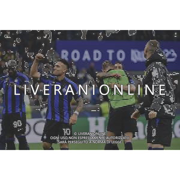 Lautaro Martinez (Inter) esultanza a fine partita Inter vs Milan Milano 16-05-2023 Stadio Giuseppe Meazza - San Siro UEFA Champions League semifinale - gara di ritorno foto Roberto Garavaglia/ag. Aldo Liverani sas/ AGENZIA ALDO LIVERANI SAS