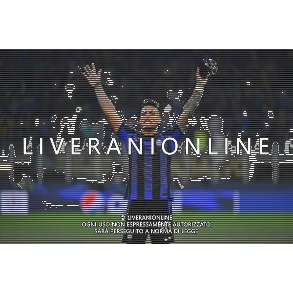 Lautaro Martinez (Inter) esultanza a fine partita Inter vs Milan Milano 16-05-2023 Stadio Giuseppe Meazza - San Siro UEFA Champions League semifinale - gara di ritorno foto Roberto Garavaglia/ag. Aldo Liverani sas/ AGENZIA ALDO LIVERANI SAS