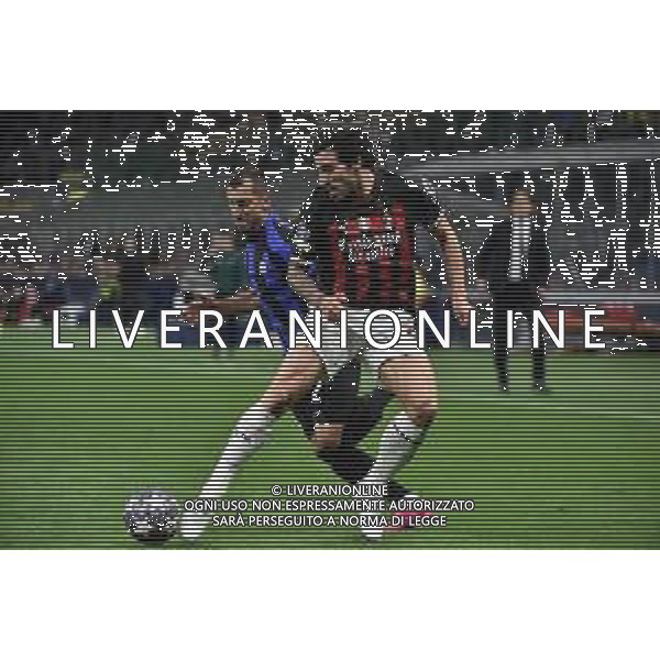 Sandro Tonali (Milan) e dietro Henrikh Mkhitaryan (Inter) Inter vs Milan Milano 16-05-2023 Stadio Giuseppe Meazza - San Siro UEFA Champions League semifinale - gara di ritorno foto Roberto Garavaglia/ag. Aldo Liverani sas / AGENZIA ALDO LIVERANI SAS