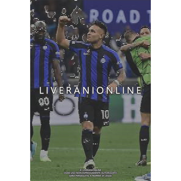 Lautaro Martinez (Inter) esultanza a fine partita Inter vs Milan Milano 16-05-2023 Stadio Giuseppe Meazza - San Siro UEFA Champions League semifinale - gara di ritorno foto Roberto Garavaglia/ag. Aldo Liverani sas / AGENZIA ALDO LIVERANI SAS