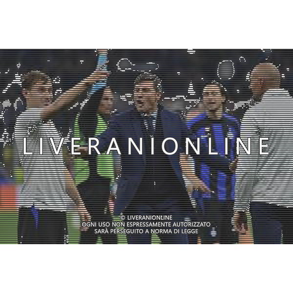 Javier Zanetti vicepresidente Inter esultanza a fine partita con nicolo\' barella Inter vs Milan Milano 16-05-2023 Stadio Giuseppe Meazza - San Siro UEFA Champions League semifinale - gara di ritorno foto Roberto Garavaglia/ag. Aldo Liverani sas / AGENZIA ALDO LIVERANI SAS