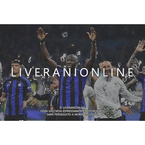 Romelu Lukaku (Inter) esultanza a fine partita Inter vs Milan Milano 16-05-2023 Stadio Giuseppe Meazza - San Siro UEFA Champions League semifinale - gara di ritorno foto Roberto Garavaglia/ag. Aldo Liverani sas / AGENZIA ALDO LIVERANI SAS