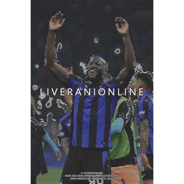 Romelu Lukaku (Inter) esultanza a fine partita Inter vs Milan Milano 16-05-2023 Stadio Giuseppe Meazza - San Siro UEFA Champions League semifinale - gara di ritorno foto Roberto Garavaglia/ag. Aldo Liverani sas / AGENZIA ALDO LIVERANI SAS