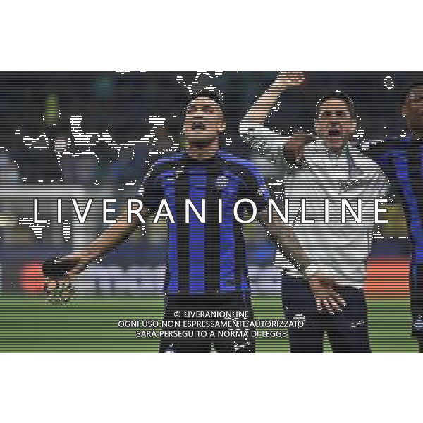 Lautaro Martinez (Inter) esultanza a fine partita Inter vs Milan Milano 16-05-2023 Stadio Giuseppe Meazza - San Siro UEFA Champions League semifinale - gara di ritorno foto Roberto Garavaglia/ag. Aldo Liverani sas / AGENZIA ALDO LIVERANI SAS