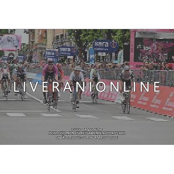 17-05-2023 Giro D\'italia; Tappa 11 Camaiore - Tortona; 2023, Uae Emirates; 2023, Bahrain - Victorious; 2023, Astana Qazaqstan; Ackermann, Pascal; Milan, Jonathan; Cavendish, Mark; Tortona; ©SIROTTI / AGENZIA ALDO LIVERANI SAS