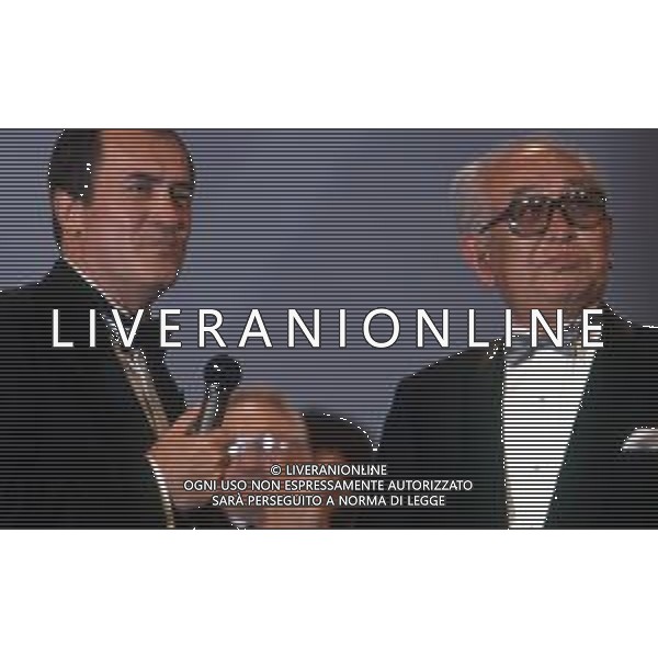 RETROSPETTIVA BERNARDO BERTOLUCCI REGISTA NELLA FOTO CON AKIRA KUROSAWA ALLA 43ma EDIZIONE DEL FESTIVAL DI CANNES MAGGIO 1990 AG ALDO LIVERANI SAS