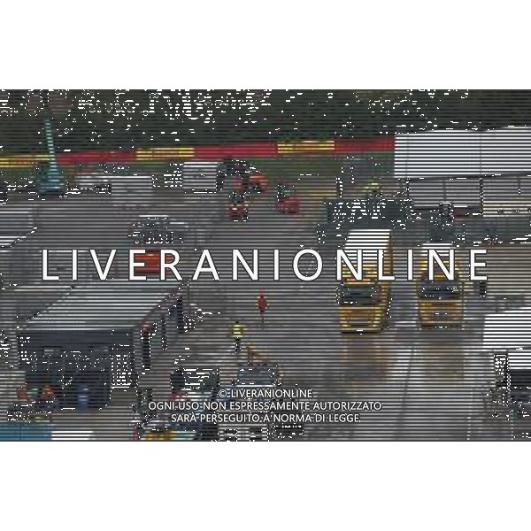 IMOLA 18 05 2023 AUTODROMO ENZO E DINO FERRARI ANNULLATO FORMULA 1 QUATAR AIRWAYS GRAN PREMIO DEL MADE IN ITALY E DELL\'EMILIA ROMAGNA NELLA FOTO ADDETTI AI LAVORI SMONTANO LE IMPALCATURE MONTATE PER IL GRAN PREMIO DI FORMULA 1 PADDOCK 2 ©SANNA / AGENZIA ALDO LIVERANI SAS