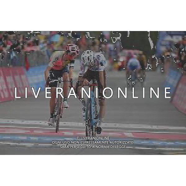 19-05-2023 Giro D\'italia; Tappa 13 Borgofranco D\'ivrea - Crans Montana; 2023, Ag2r - Citroen; 2023, Ef Education - Easypost; Paret Peintre, Valentin; Carthy, Hugh; Crans Montana; ©SIROTTI / AGENZIA ALDO LIVERANI SAS