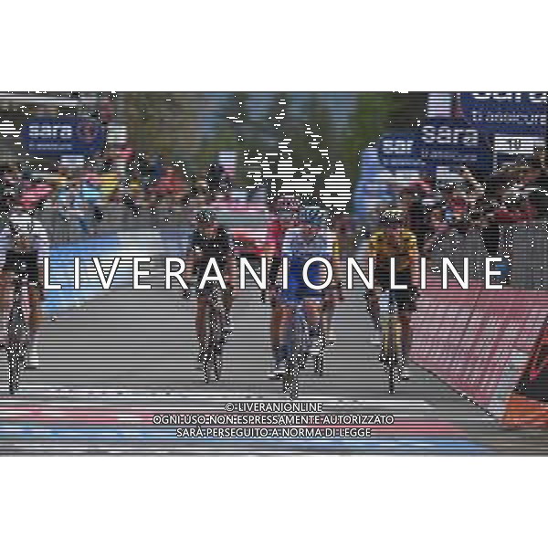 19-05-2023 Giro D\'italia; Tappa 13 Borgofranco D\'ivrea - Crans Montana; 2023, Jayco - Alula; 2023, Bora - Hansgrohe; 2023, Ineos Grenadiers; 2023, Jumbo - Visma; Dunbar, Eddie; Kamna, Lennard; Geraint, Thomas; Roglic, Primoz; Crans Montana; ©SIROTTI / AGENZIA ALDO LIVERANI SAS