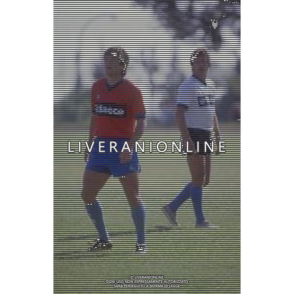 RETROSPETTIVA GIUSEPPE MATERAZZI ALLENATORE CALCIO NELLA FOTO GIUSEPPE MATERAZZI ALLENATORE DEL PISA CALCIO NELL\'ANNO 1987-1988 CON CARLOS DUNGA AG ALDO LIVERANI SAS