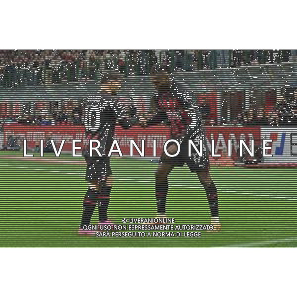 Brahim Diaz (Milan) e Rafael Leao (Milan) esultano dopo il gol dell\'1 a 0 Milan vs Sampdoria Milano 20-05-2023 Stadio Giuseppe Meazza - San Siro Campionato Serie A TIM - 36a giornata foto Roberto Garavaglia/ag. Aldo Liverani sas/ AGENZIA ALDO LIVERANI SAS